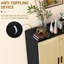 Armoire noire et naturelle avec portes à tablettes réglables, convenant à divers espaces
