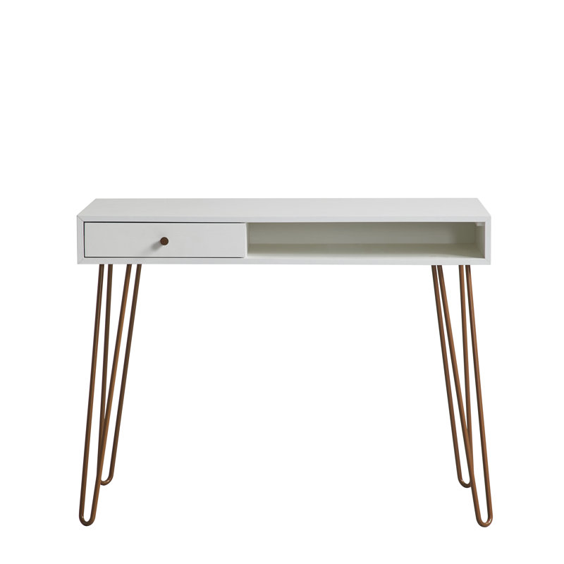 Bureau 30,98 po Jalayla, Blanc / Doré