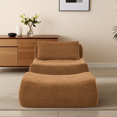 Bean Bag Chair Large Indoor Beanbag Sofa , Lazy Beanbag With Waist Pillow&ottoman For Bedroom