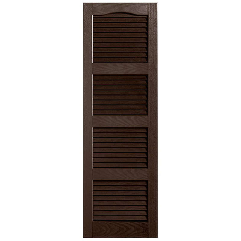 Paire de volets à persiennes cathédrale style quadruple ouverts, 26 po, Brun, 18 po