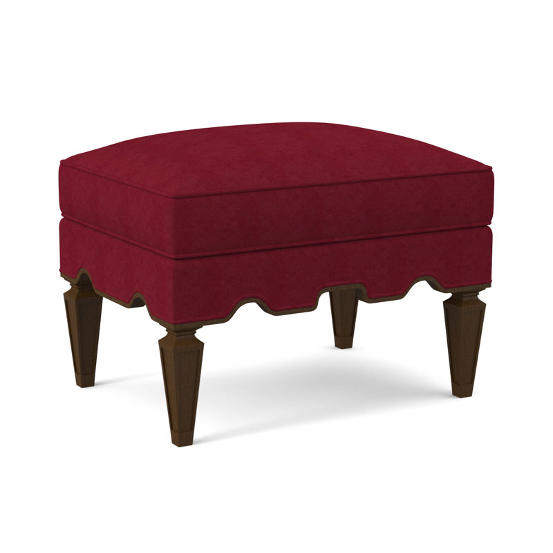 Palm Ottoman, American Walnut, Margaret Lipstick Polyester Blend