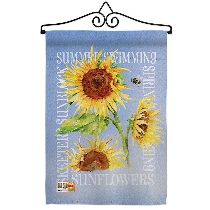 Ensemble de drapeaux décoratifs en polyester 2 faces 19 po x 13 po sunflower impressions