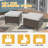 5-Piece Patio Outdoor All-Weather Brown Wicker Conversation Set Curved Arm Swivel Glider, 3-Seat Sofa, Ottomans-412042642