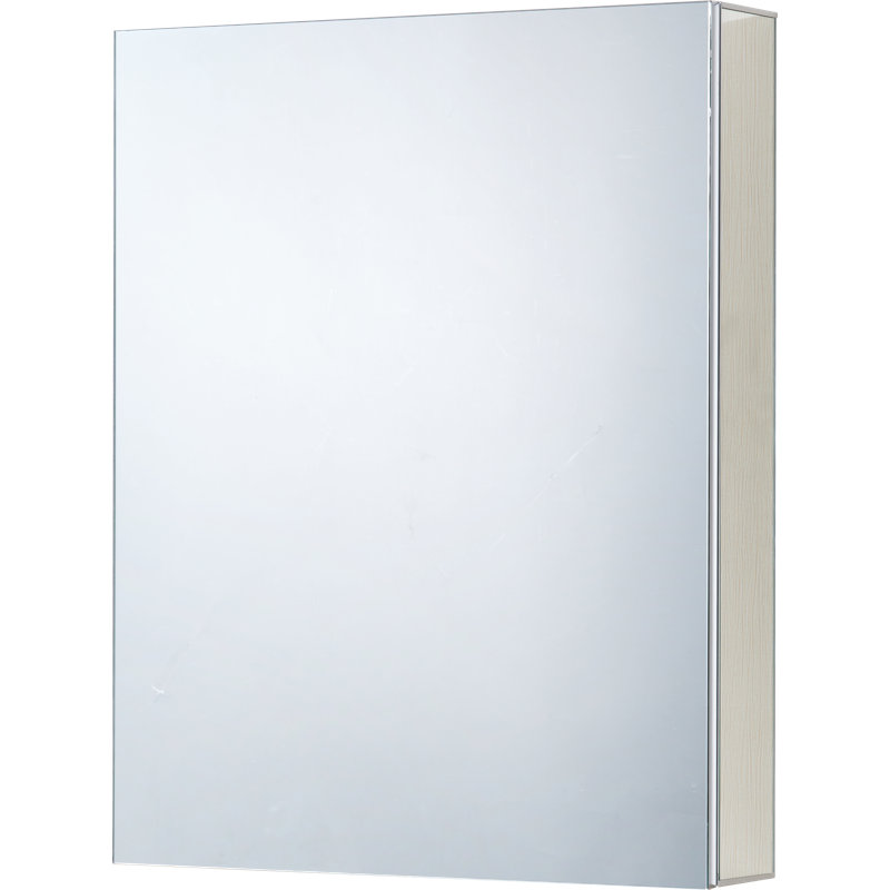 Armoire à pharmacie en aluminium sans cadre encastrée ou à fixation en surface avec charnières à fermeture douce 165 ° et tablettes en verre réglables