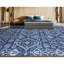 Ikat Area Rug in Blue/Dark Blue/White-72344179
