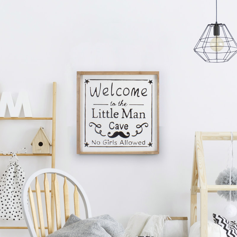 Panneau mural en bois 16 "Welcome To The Little Man Cave"