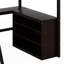 Lit mezzanine double avec tablettes et bureau Jorddy, lit mezzanine en bois avec bureau