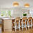3-Light Natural Rattan Drum Flush Mount