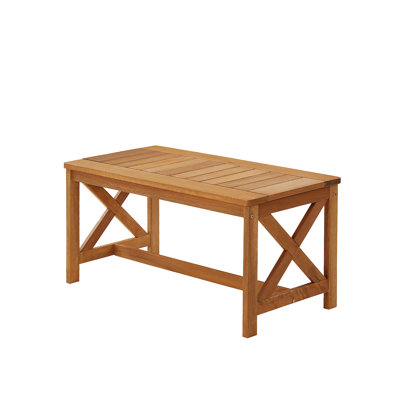 Abi-Jo Rectangular Solid Wood Outdoor Coffee Table - 45.2 cm W 89.9 cm D