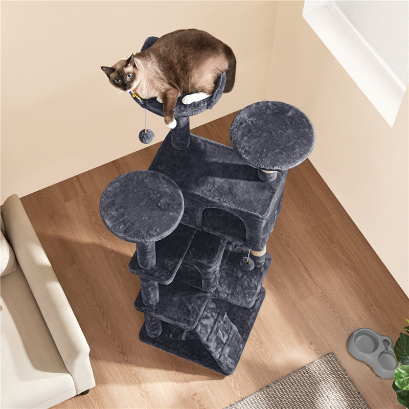 Arbre à chat 61,5 po Dagenham, Gris foncé, H 61,5 po x l 19,5 po x P 19,5 po