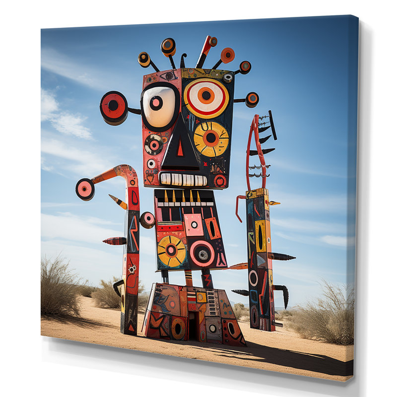 Statue psychédélique mexicain V - fruits, art mural, H 16 po x l 16 po x P 1 po, Toile tendue
