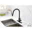 Robinet de cuisine rétractable - Acier inoxydable noir mat, buse pivotante à 360 °, corrosion et rouille, poignée simple pour la régulation de la température et du débit de l'eau avec traitement antirouille rotatif, pratique-1158160909