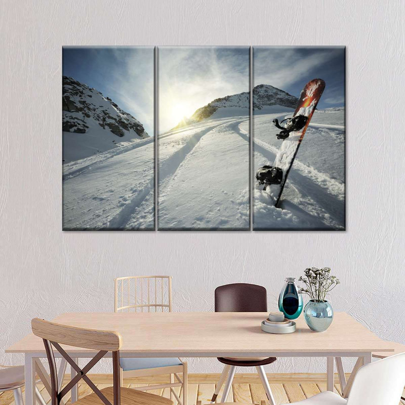 Snowboard, reproduction d'art sur toile, H 24 po x l 38 po x P 1,25 po