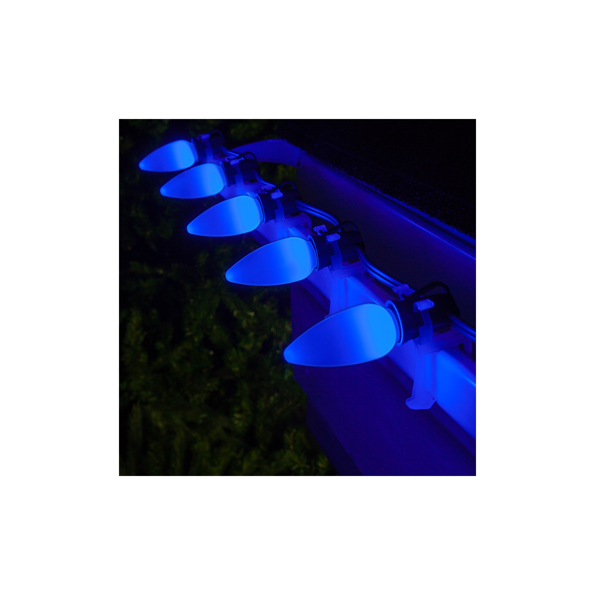 Shatterproof Smooth C9 OptiCore LED Christmas String Lights, Blue, 50