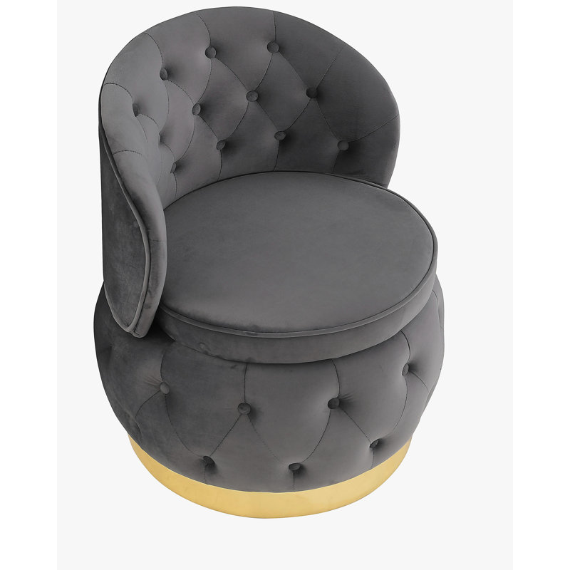 Chaise de rangement rotative à 360 degrés, Gris
