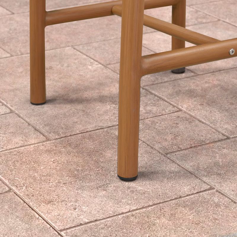 Tabouret de patio en métal avec coussin 38,4 po Timothea