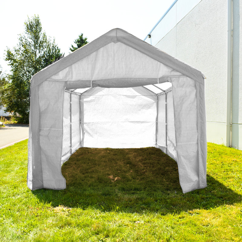 Abri d'auto à toile robuste pour l'extérieur, Blanc