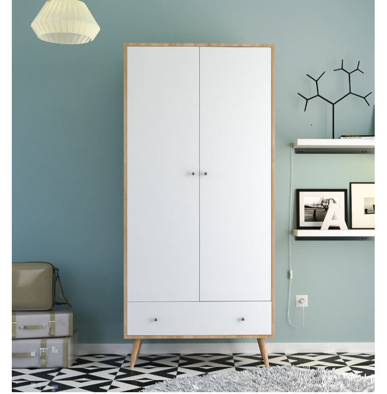 Bucklin 2 Door Manufactured Wood Wardrobe