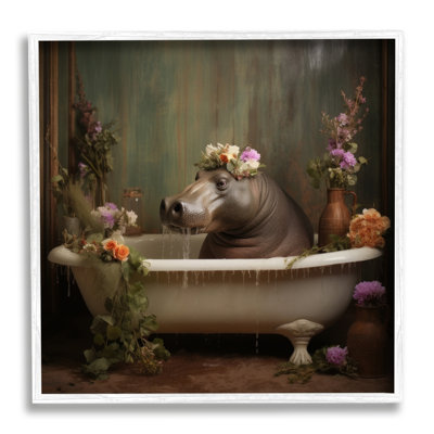 Impression de baignoire rétro hippopotame
