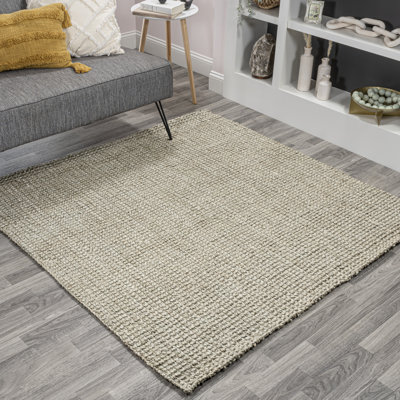 Tapis gris en jute tissé à la main Pata