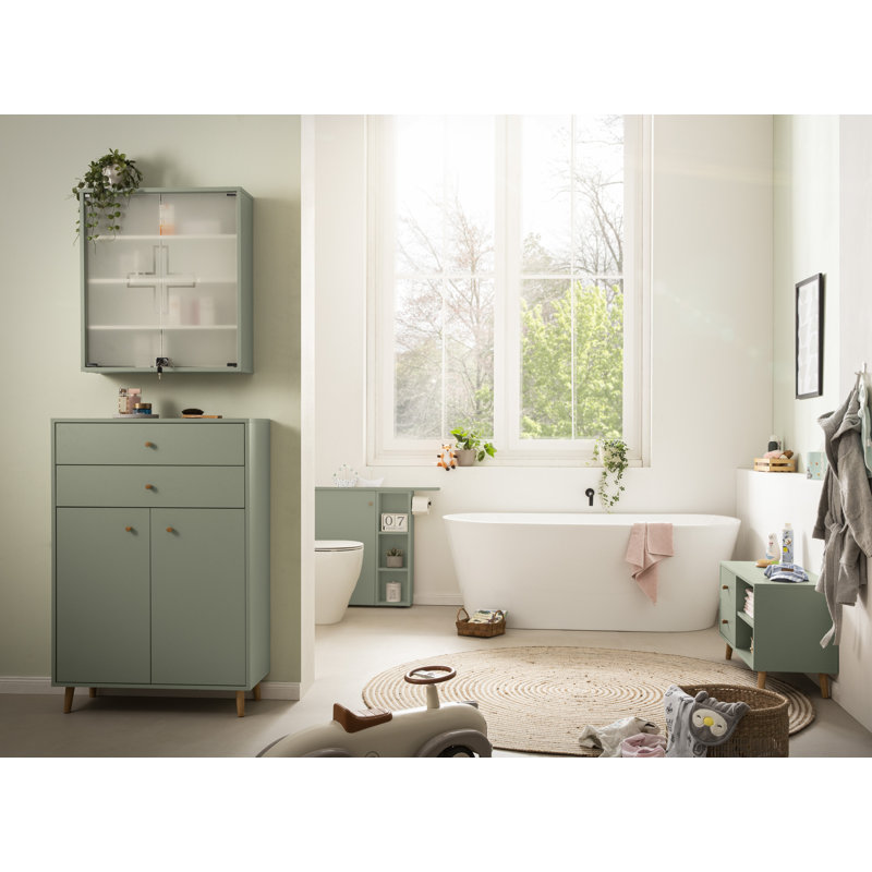 McDermitt Freestanding Bathroom Cabinet, Green