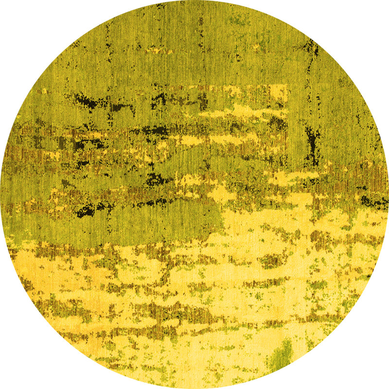 Washable Abstract Indoor Rug, Round 7'