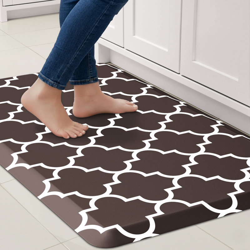 Tapis de cuisine anti-fatigue antidérapant, Brun, Rectangle l 17 po x L 28 po