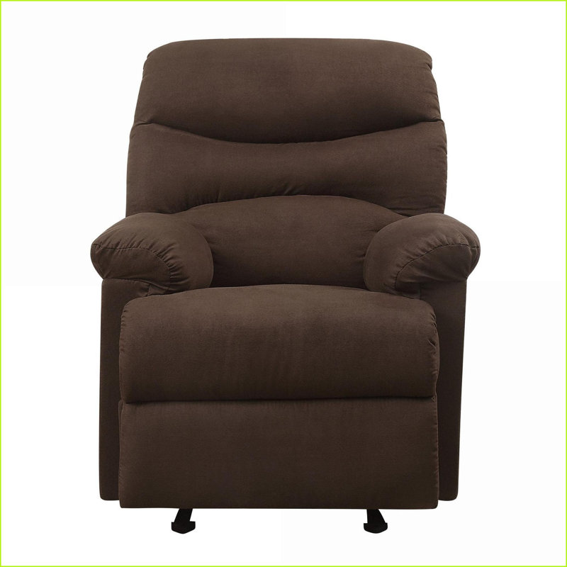 Fauteuil inclinable avec accoudoirs coussinés, dossier capitonné Mouvement inclinable | Microfibre chocolat