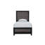 Structure de lit simple en bois noir et gris