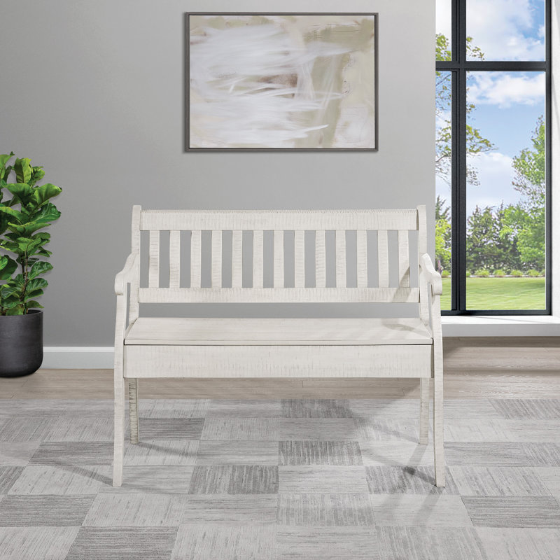 Banc de rangement Wakefield, Blanc patiné