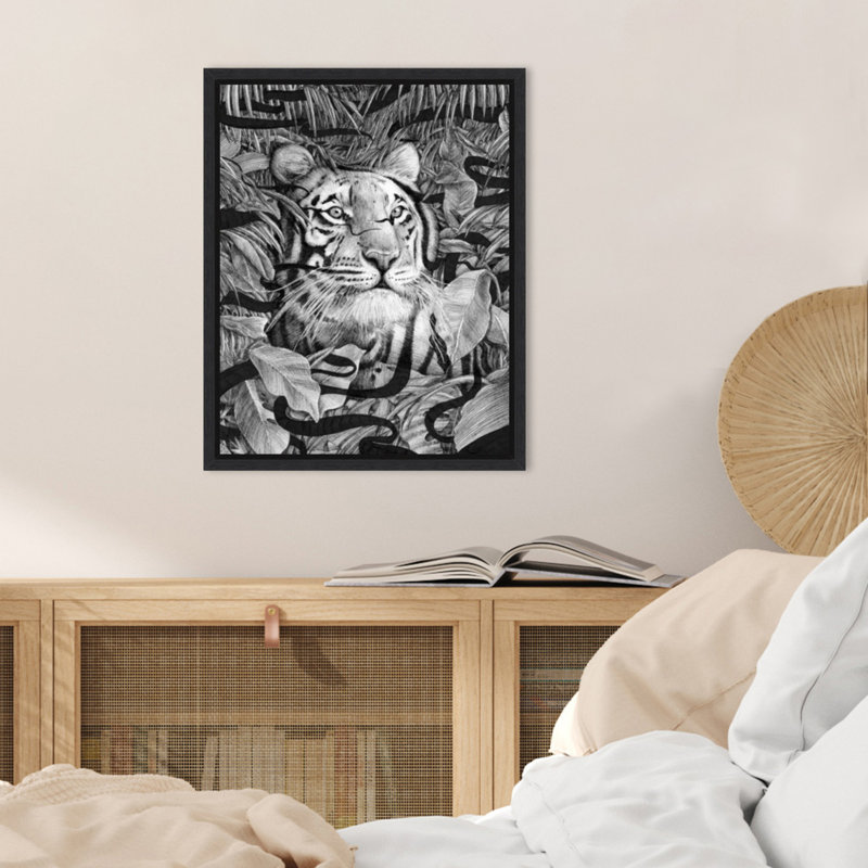 «Jungle Cat II» par Isaah, reproduction d'art sur toile encadrée, H 20 po x l 16 po