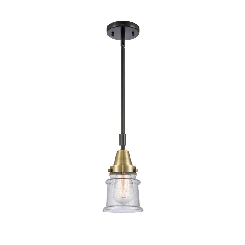 Luminaire suspendu en forme de cloche à 1 lumière Cailen, Laiton antique noir, Ampoule non incluse