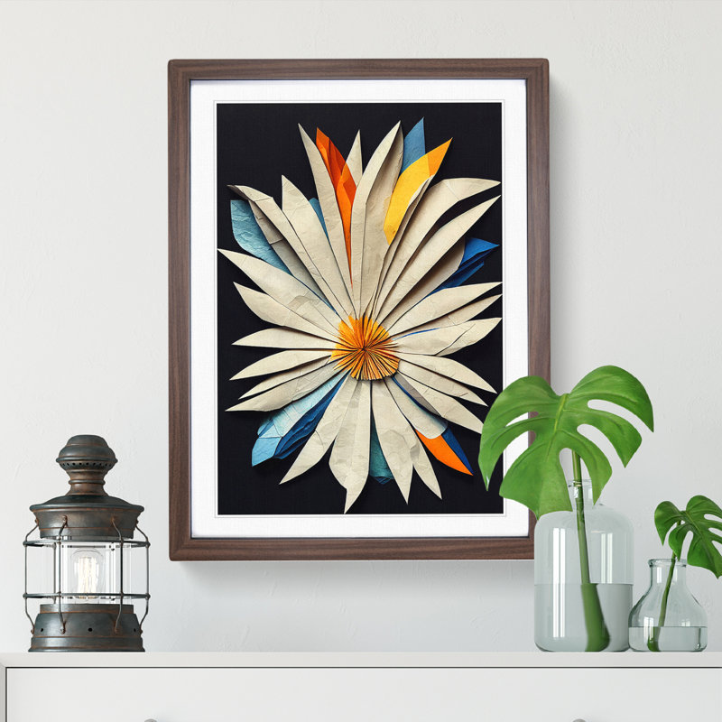 XV1022-3400X Paper Flower - Print, 66cm H x 48cm W, Walnut Framed
