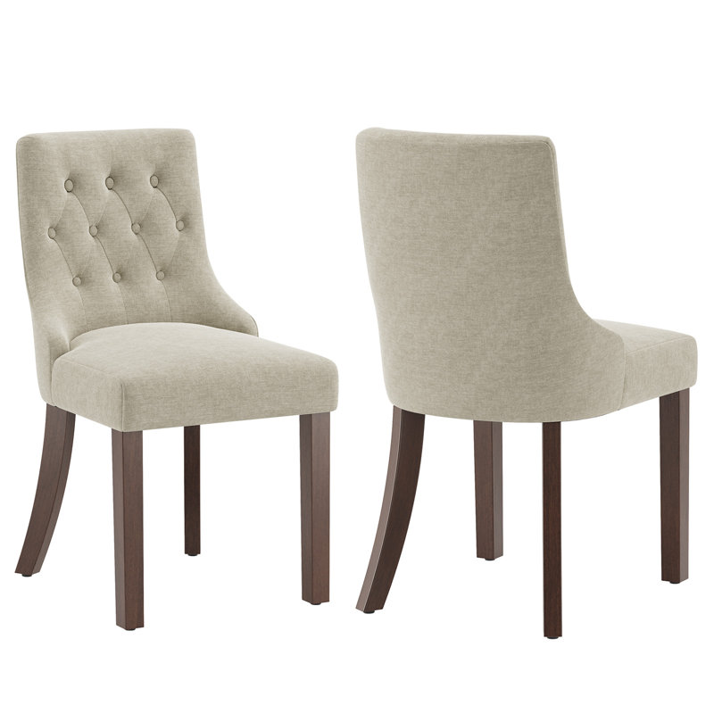 Chaises de salle à manger capitonnées à oreilles et capitonnées, Chameau