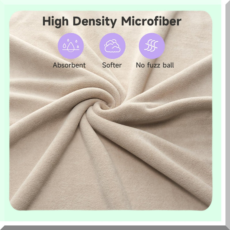 UltraSoft Microfiber Hair Towel Wrap - Super Absorbent, Extra Large for Long, Thick, Curly Hair - Elastic Loop, 41x30 - Perfect, Camel