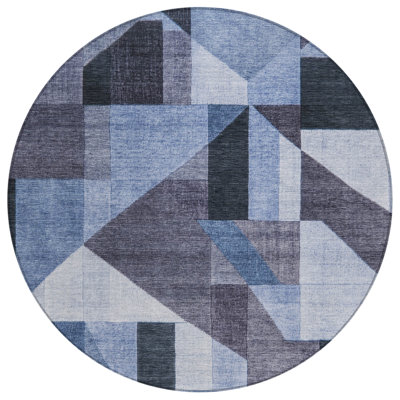 Machine Washable Indoor/Outdoor Wagenen ACN2365 Geometric Rug