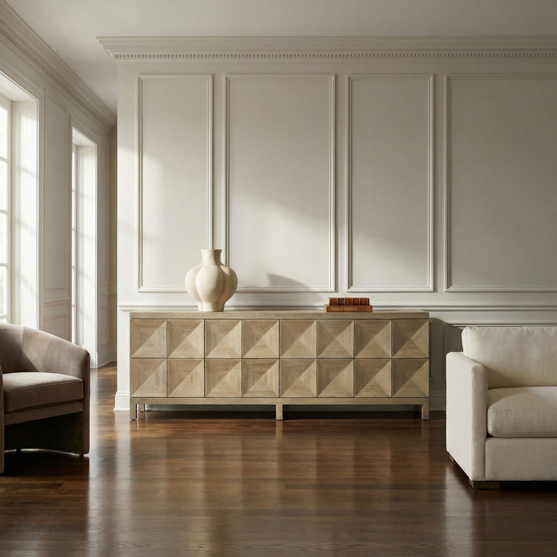 Quadrant 4 Door Sideboard, Washed Walnut