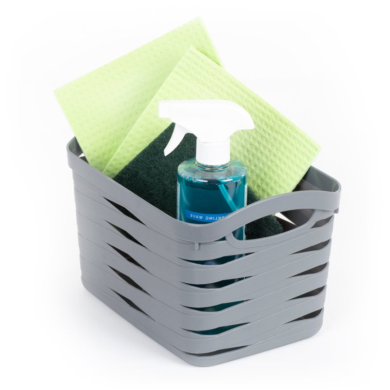 LIVIVO Plastic Decorative Basket, 17cm H x 26cm W x 18cm D