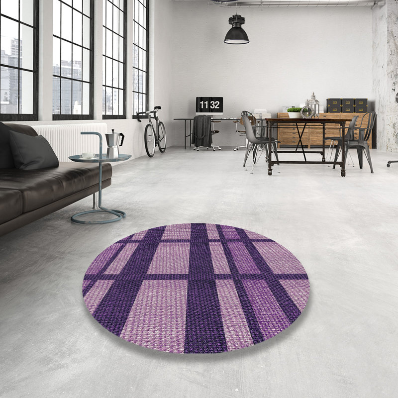 Tapis mauve à motif géométrique Antravia, Rond 6 pi