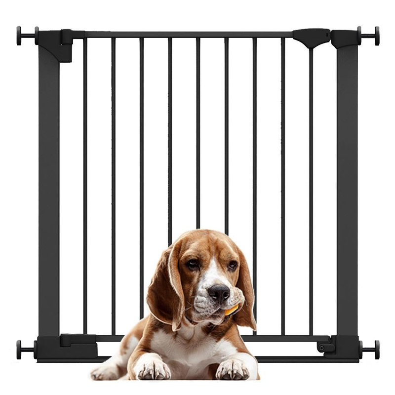 Metal Pressure Mounted Pet Gate, Black, 82cm - 89cm