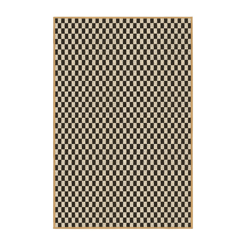 Tapis en laine à carreaux brun, Rectangle 8 pi x 12 pi