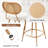 26''Modern Armless Upholstered Counter Stools With Rattan Backrest-2095708993