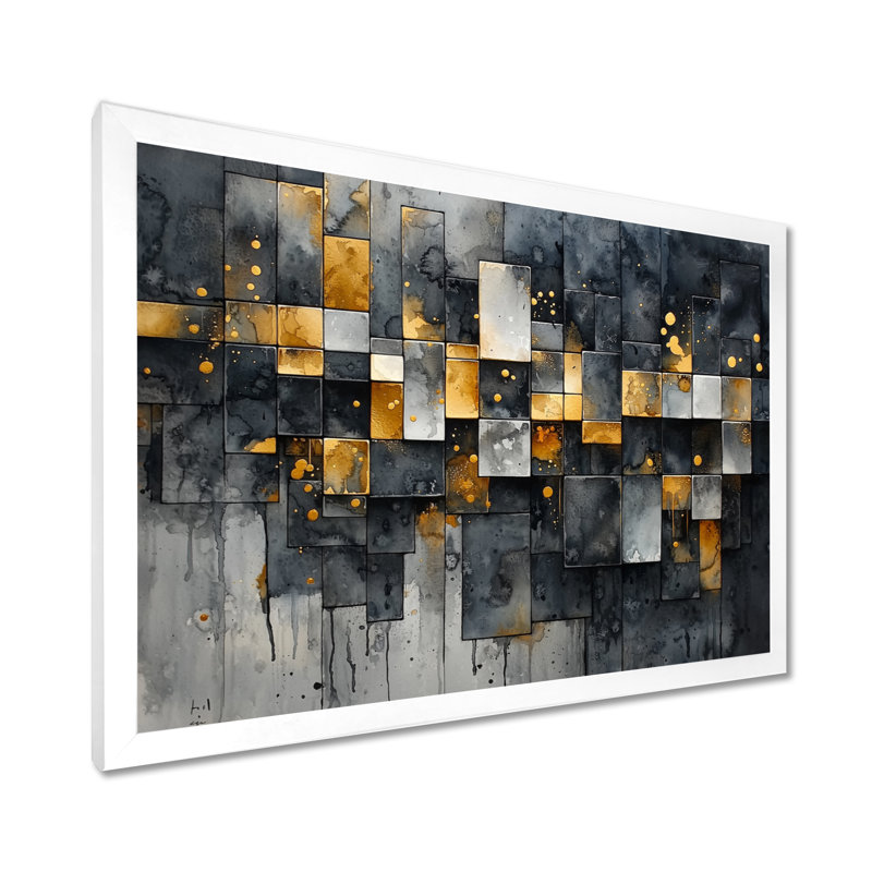 Art géométrique Pulse, H 12 po x l 20 po, Reproduction encadrée d'une seule photo, Blanc