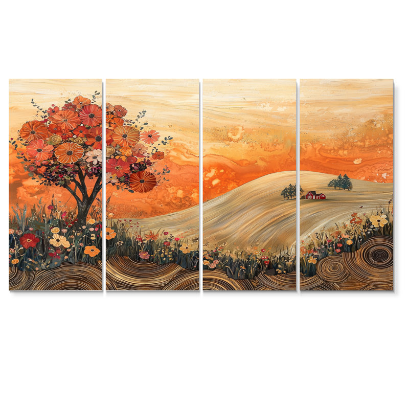 Bloomsburg - campagne, art mural - décoration murale, 28" H x 48" W, 4