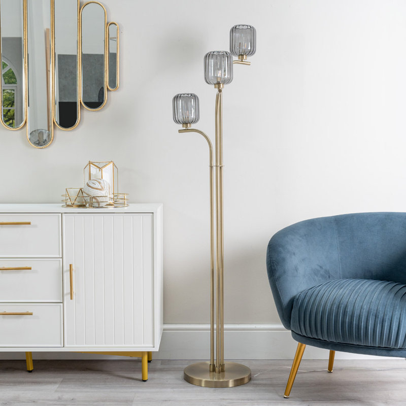 Amelie 155cm Plated Traditional Floor Lamp, Yes