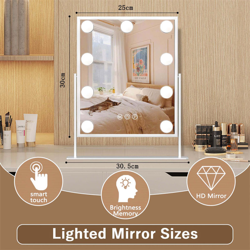 Demetrias Metal Rectangle Mirror, 48cm H x 30.5cm W