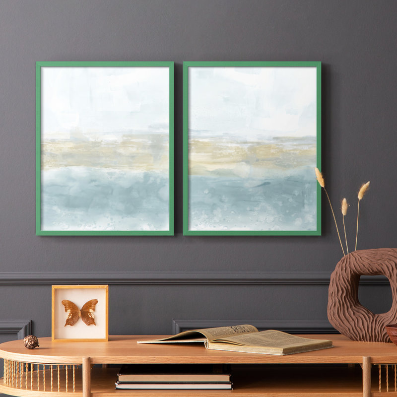 Impression encadrée Sea Mist Vista I-Premium - prête à être accrochée - aucun clou requis - aucun clou requis, Gris