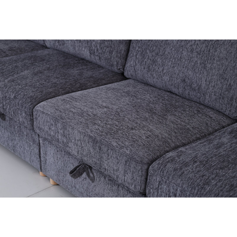 Canapé modulaire modulaire, canapé convertible avec rangement, ensemble de canapés en tissu pliant multifonctionnel, canapé 6 places (gris)