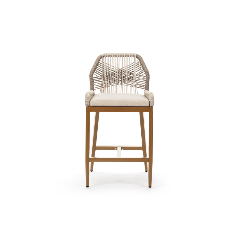 Tabouret de bar d'extérieur intérieur Giustino, Tabouret de comptoir (siège d'une hauteur de 26,5