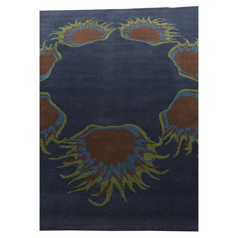 Tapis carré bleu marine Parris